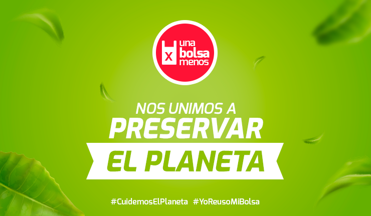 ¡UNA BOLSA MENOS!  NOS UNIMOS A PRESERVAR EL PLANETA, QUE ESPERAS ¡ÚNETE!