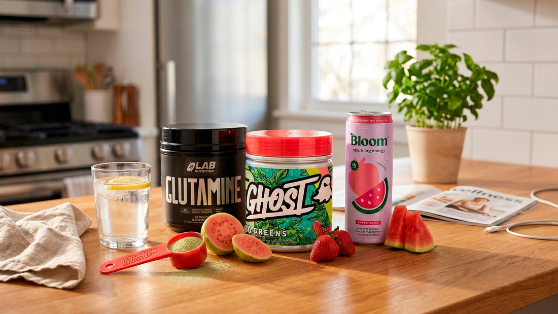 Suplementos para digestión y bienestar general: Glutamina, Ghost Greens y Bloom de Lab Nutrition