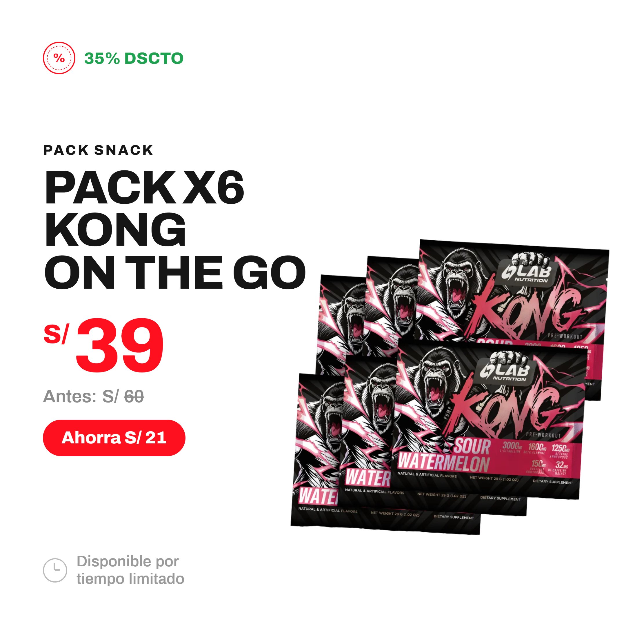 PACK X6 ON THE GO KONG