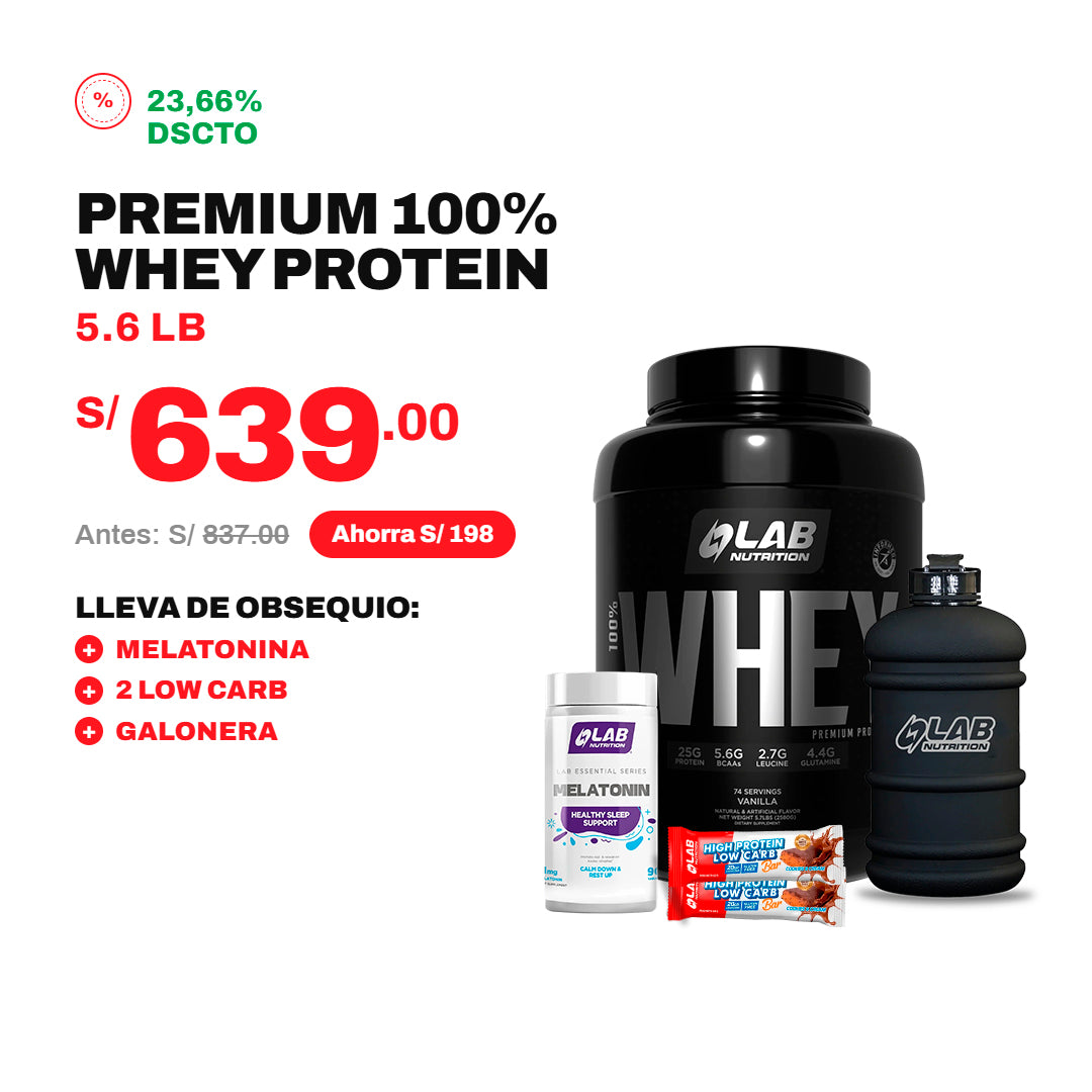 PACK PREMIUM 5LB + MELATONIN + 2 LOW CARB + GALONERA