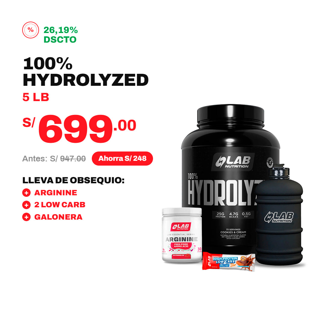 PACK HYDROLYZED 5LB + ARGININE + 2 LOW CARB + GALONERA
