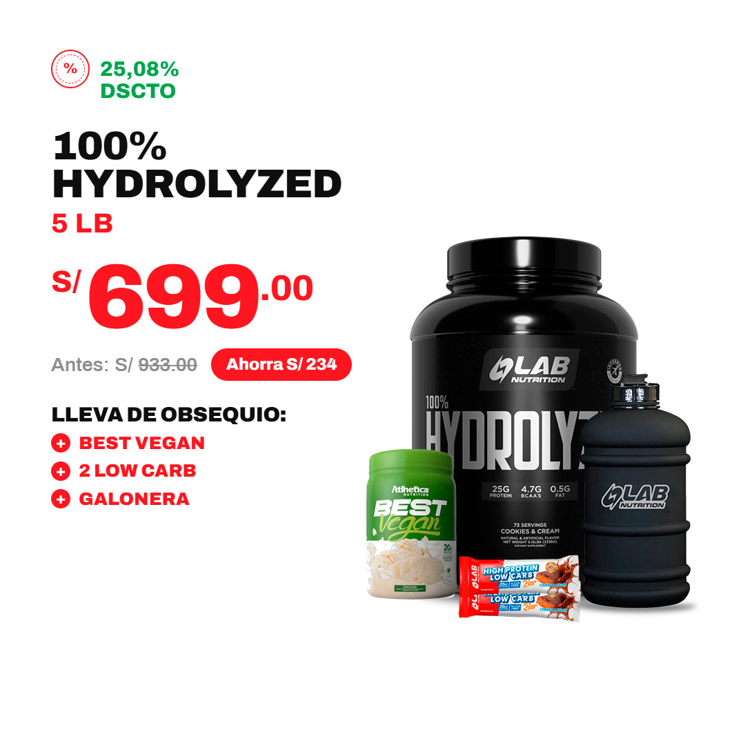 PACK HYDROLYZED 5LB + BEST VEGAN + 2 LOW CARB + GALONERA