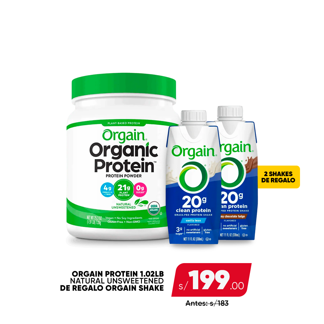 PACK ORGAIN PROTEIN NATURAL + 2 ORGAIN SHAKE