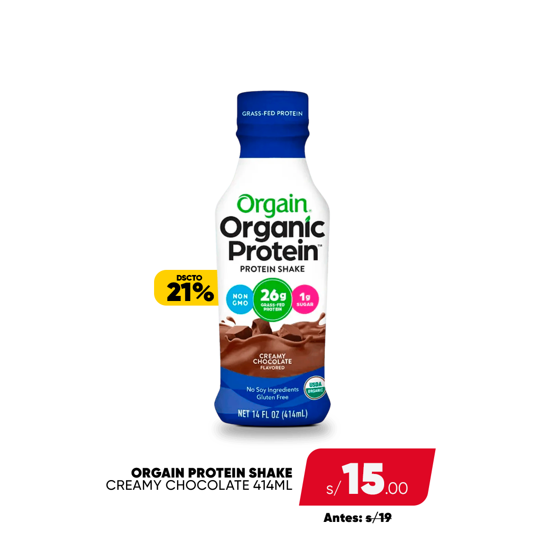 ORGAIN PROTEIN SHAKE CREAMY CHOCOLATE  414ML