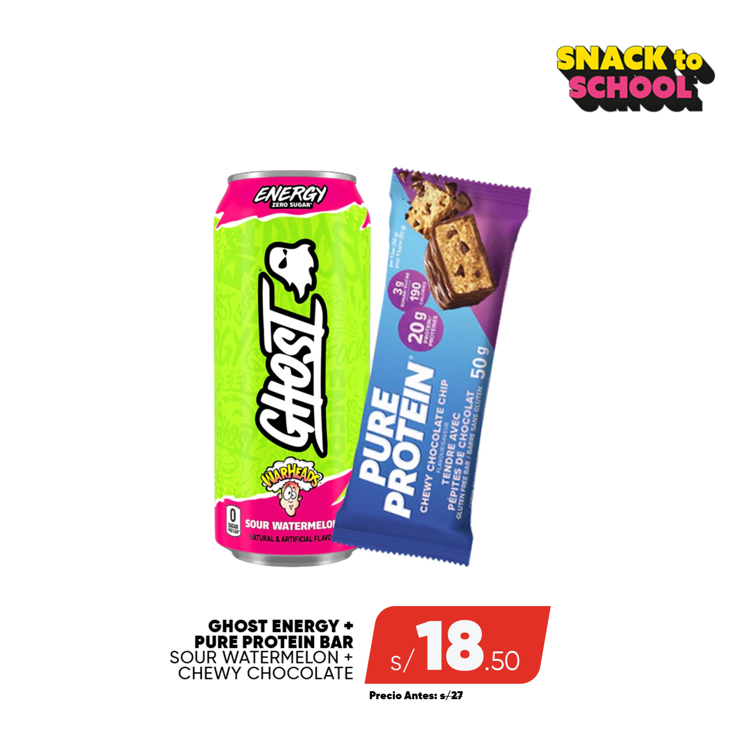 PACK GHOST ENERGY + PURE PROTEIN BAR