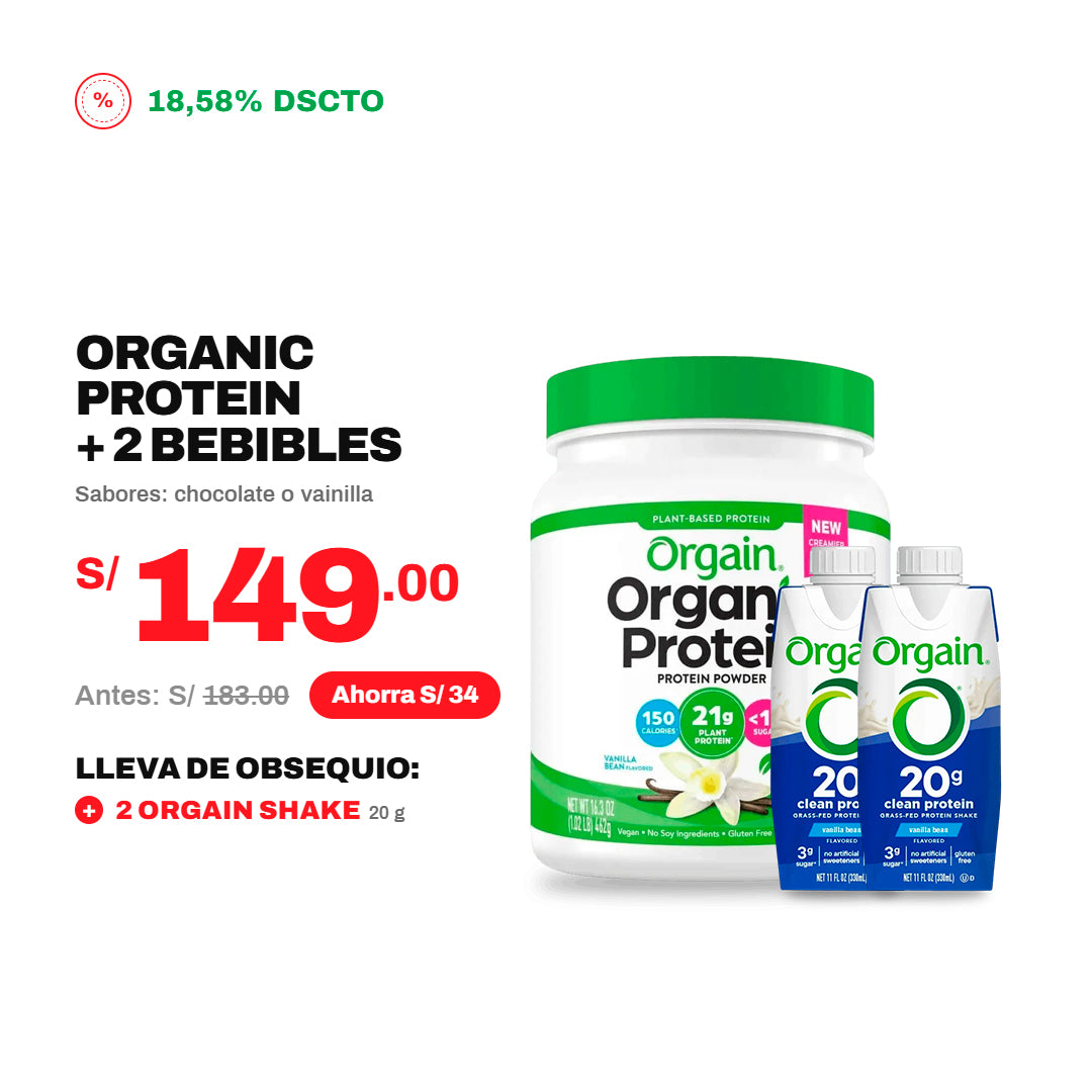 PACK ORGAIN PROTEIN 1.02LB + 2 ORGAIN SHAKE