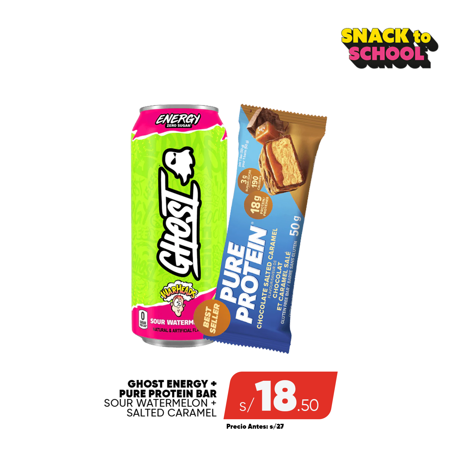 PACK GHOST ENERGY + PURE PROTEIN BAR