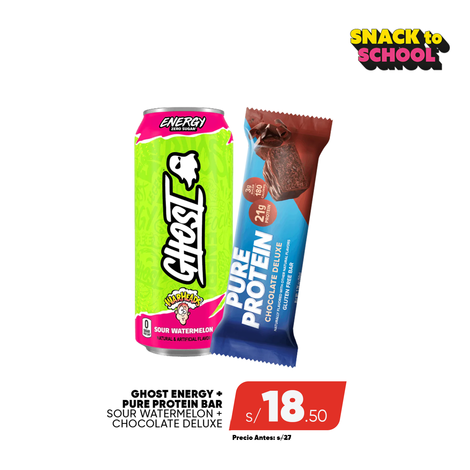 PACK GHOST ENERGY + PURE PROTEIN BAR