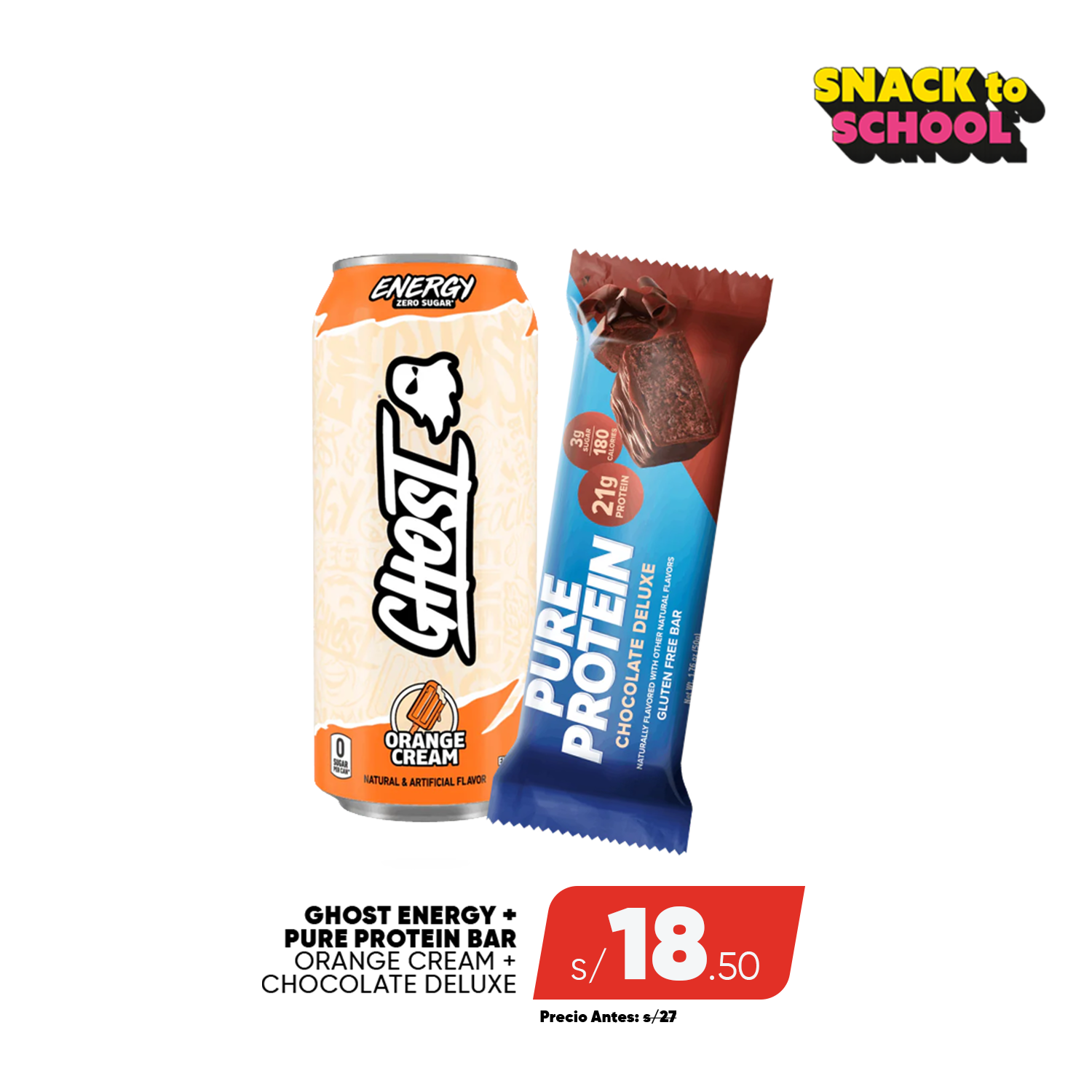 PACK GHOST ENERGY + PURE PROTEIN BAR