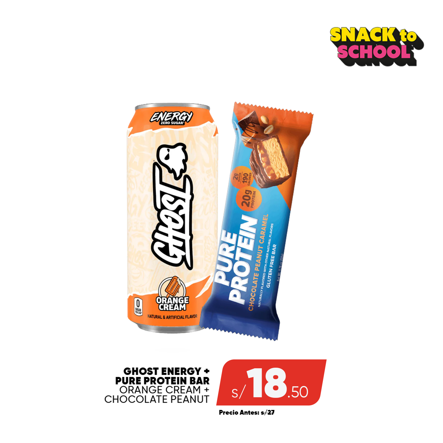 PACK GHOST ENERGY + PURE PROTEIN BAR