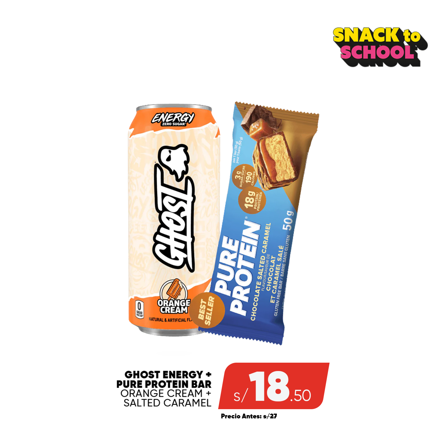 PACK GHOST ENERGY + PURE PROTEIN BAR