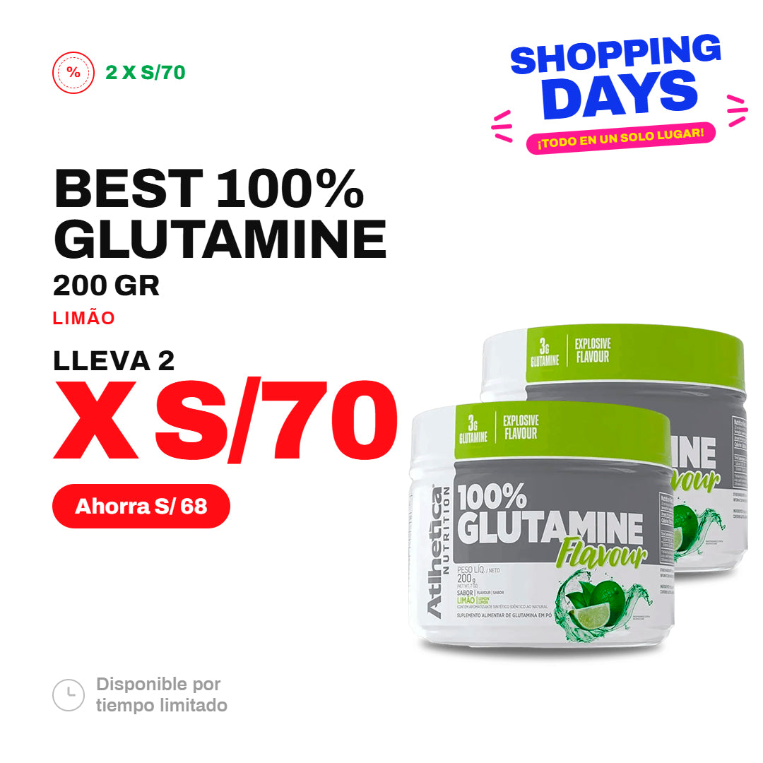 PACK X2 BEST 100% GLUTAMINE 200GR