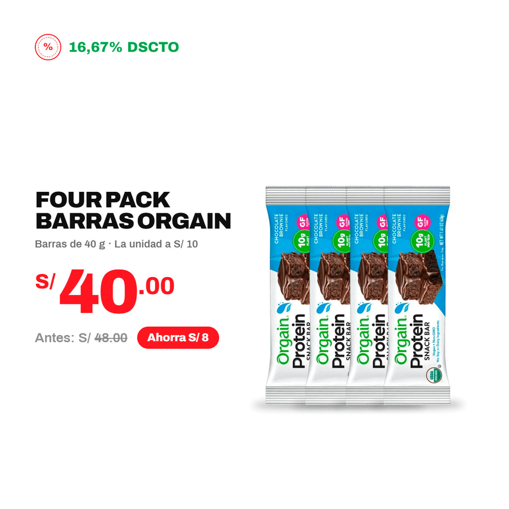 CHECK OUT. PACK X4 ORGAIN BAR