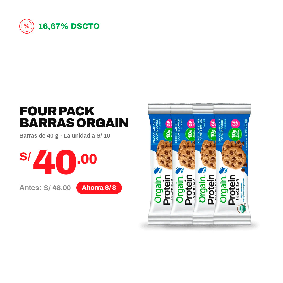 CHECK OUT. PACK X4 ORGAIN BAR