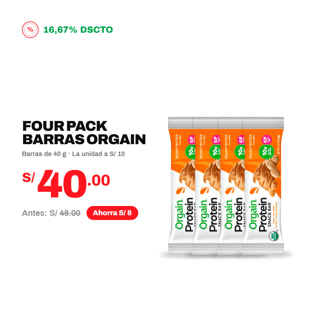 CHECK OUT. PACK X4 ORGAIN BAR