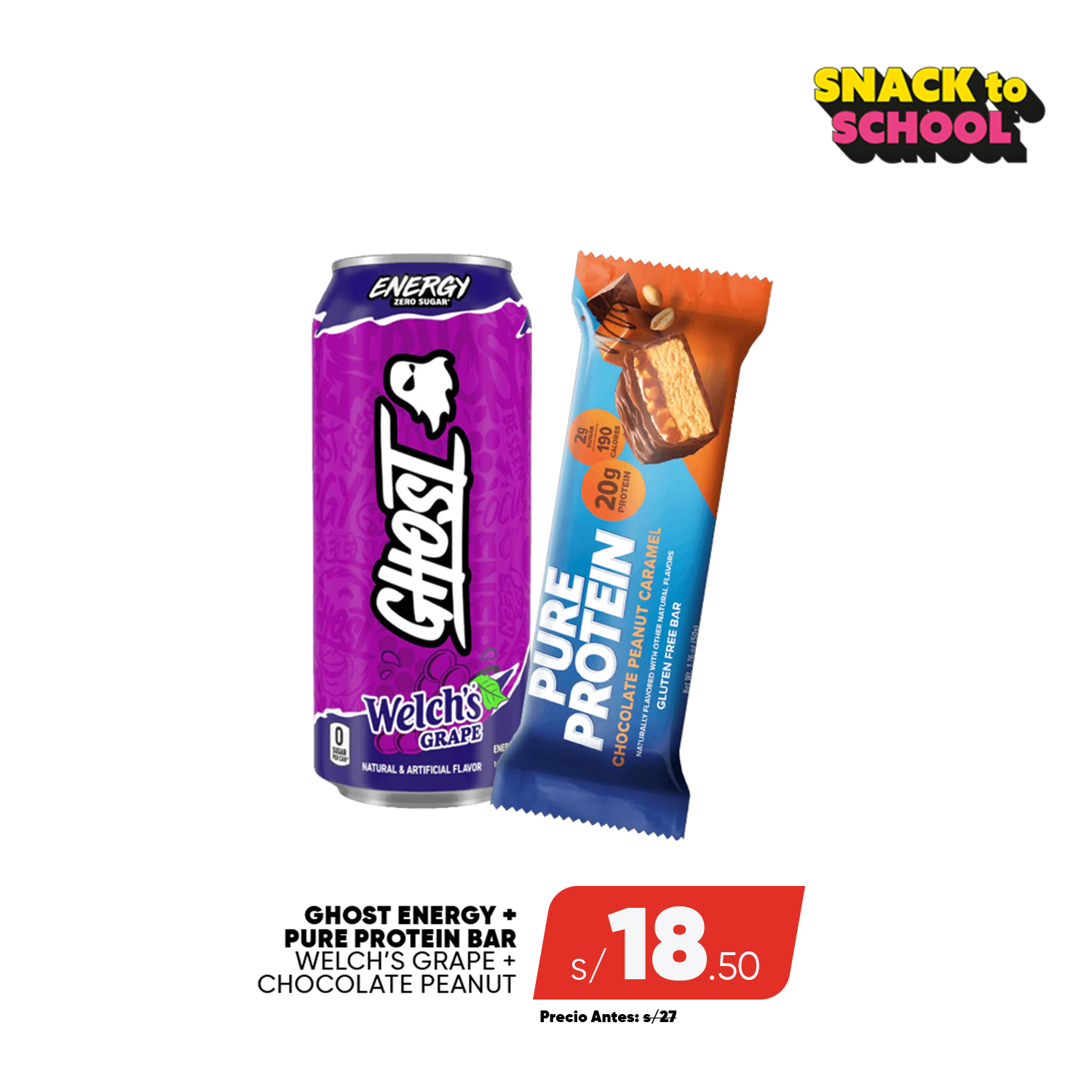 PACK GHOST ENERGY + PURE PROTEIN BAR