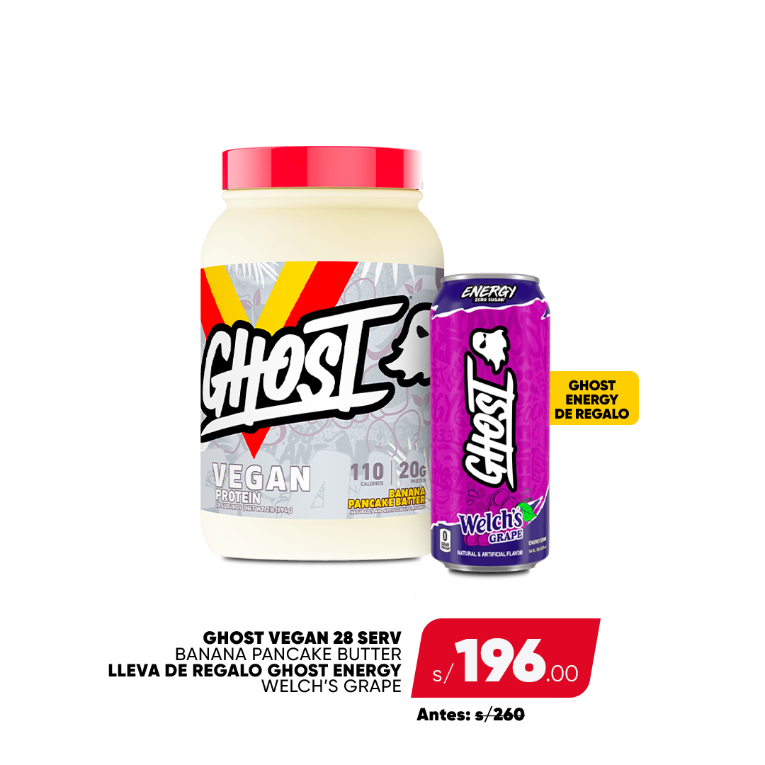 PACK GHOST VEGAN BANA PANCAKE BUTTER + GHOST ENERGY GRAPE