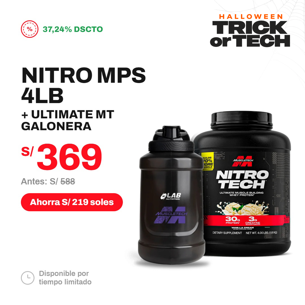 PACK NITRO PERFORMANCE 4LB + ULTIMATE MT GALONERA