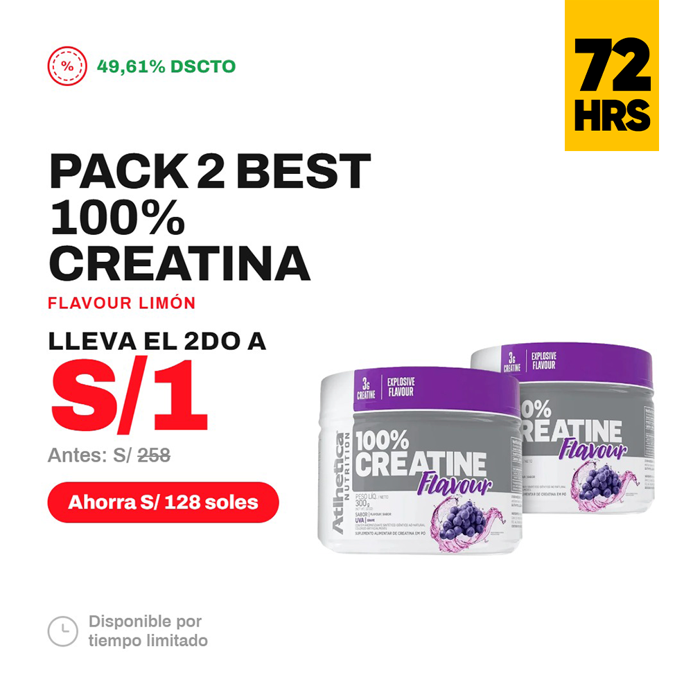 Pack 2 Best 100% Creatine Uva 300gr - Doctor Lab 72 HRS