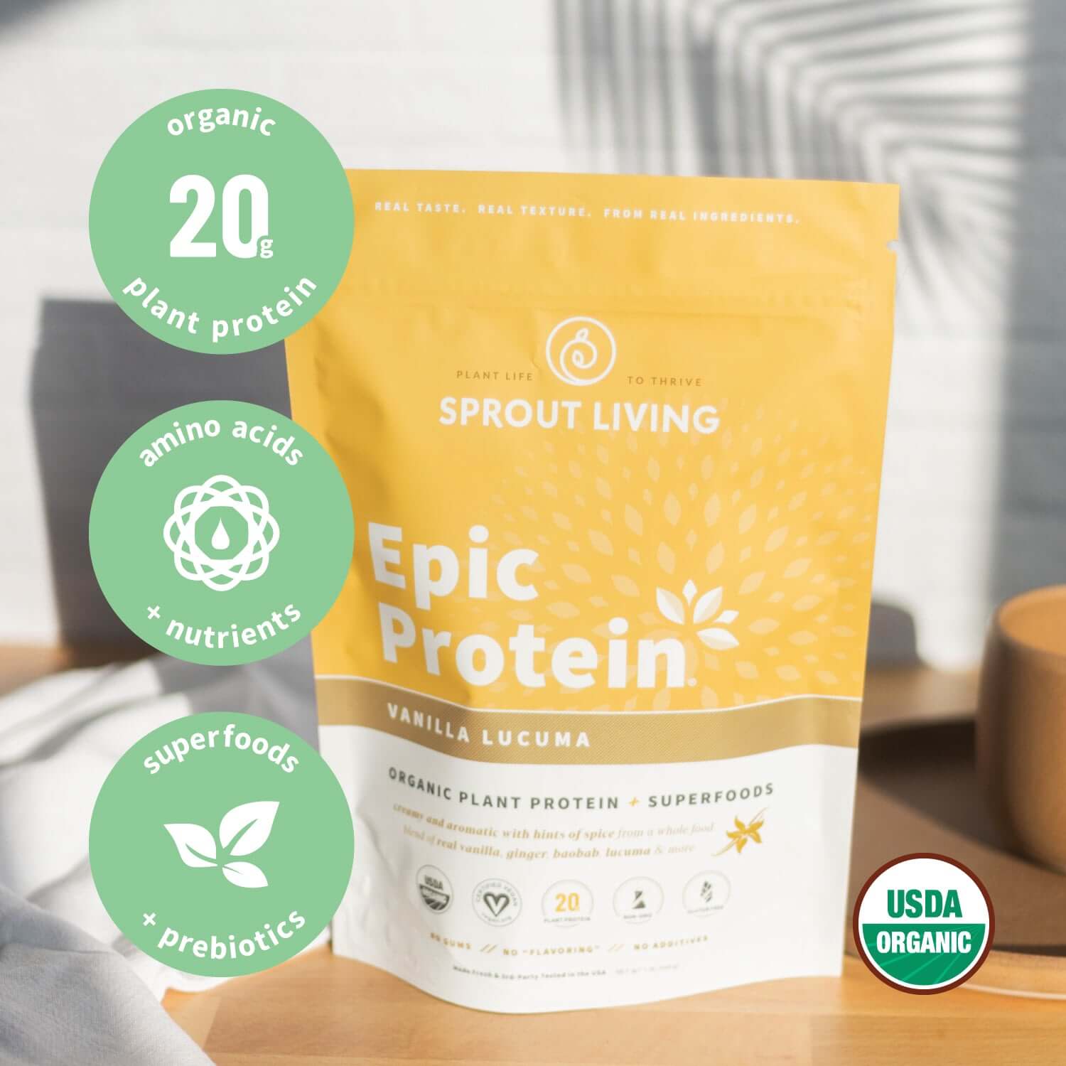 SPROUT LIVING — EPIC PROTEIN 2LB (Vanilla Lúcuma)