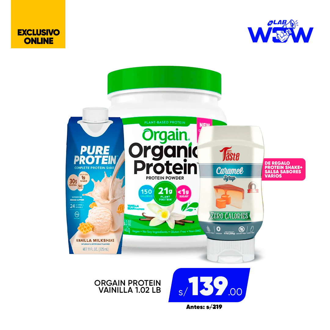 PACK ORGAIN PROTEIN + PURE PROTEIN + TASTE CARAMEL