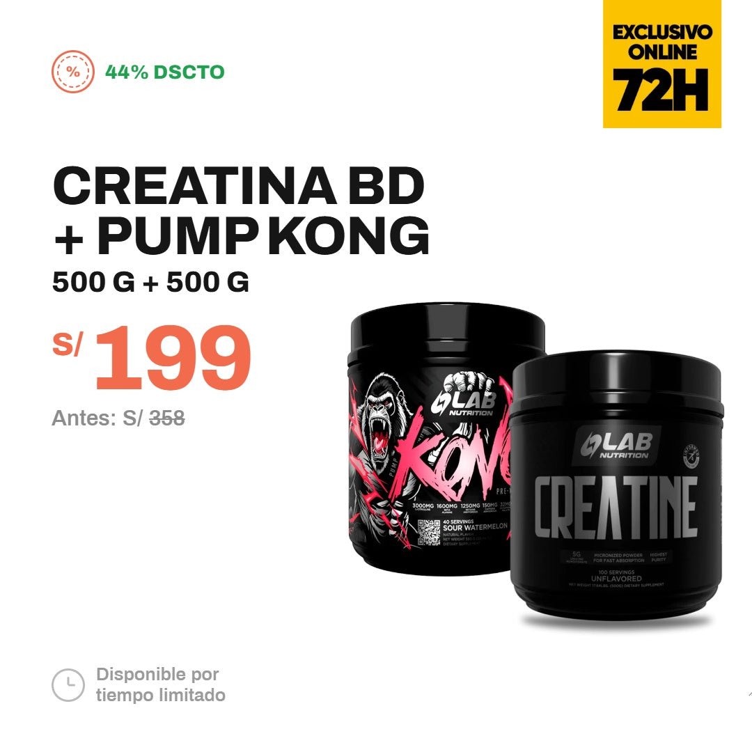 PACK CREATINA 500MG + PUMP KONG 500MG