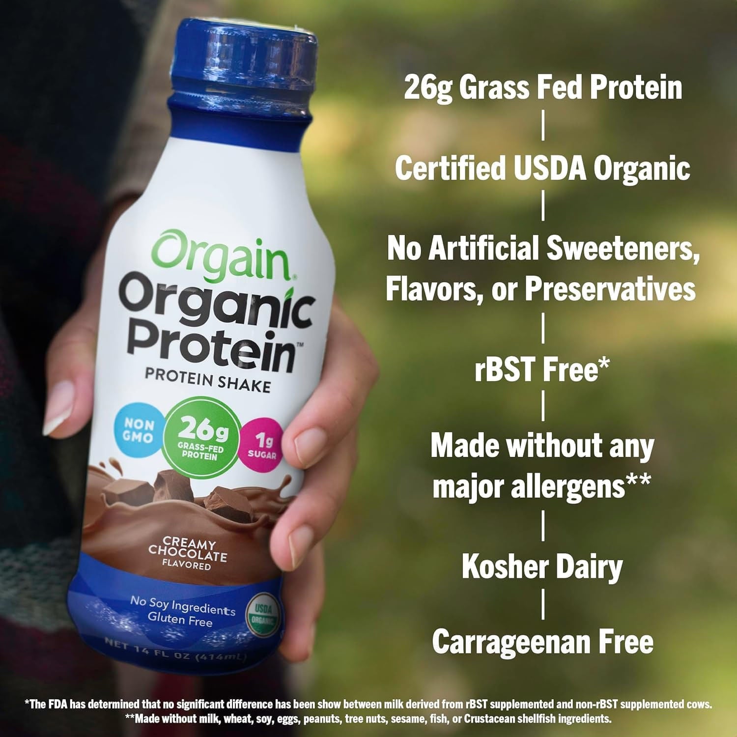 ORGAIN PROTEIN SHAKE CREAMY CHOCOLATE 414ML