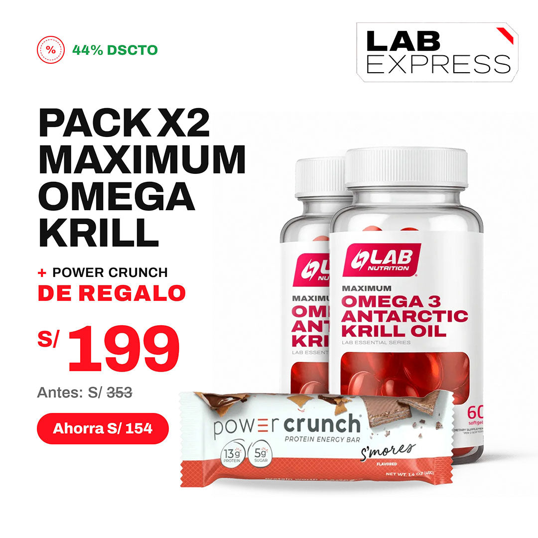 PACK 2 OMEGA KRILL + POWER CRUNCH REGALO