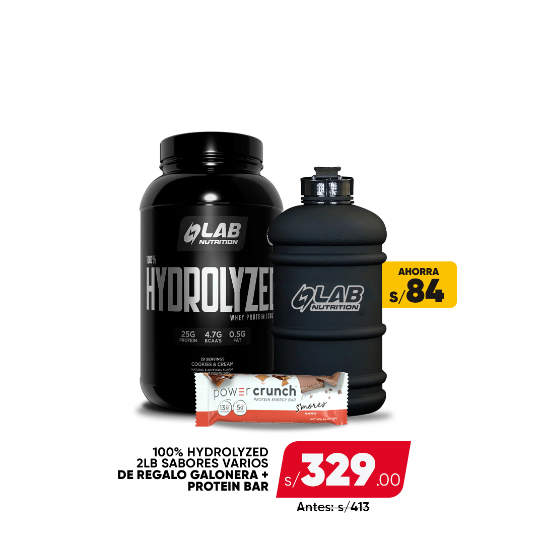 PACK HYDROLYZED 2LB + GALONERA KL + POWER CRUNCH