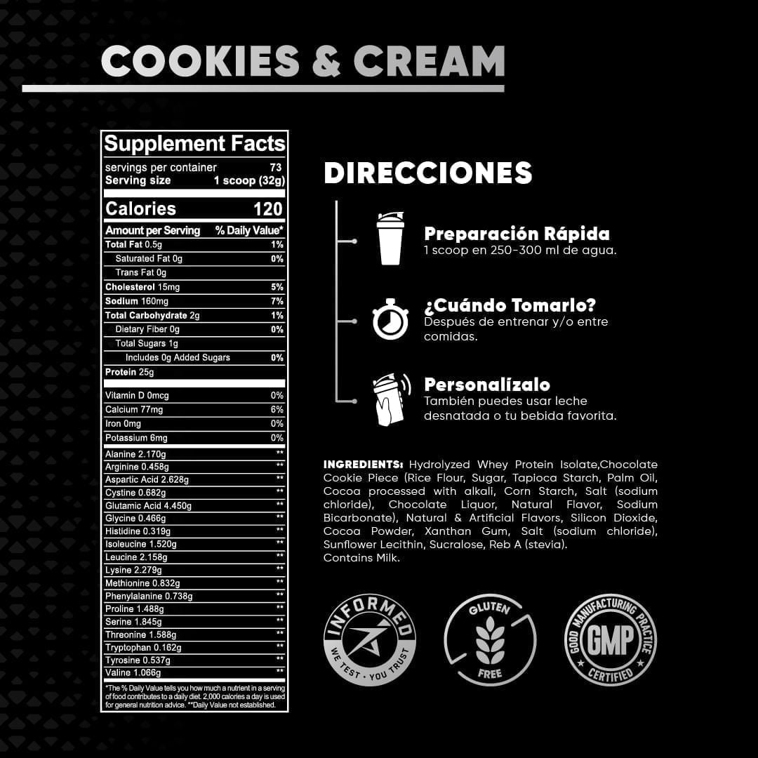 100% HYDROLYZED COOKIES & CREAM 5LB