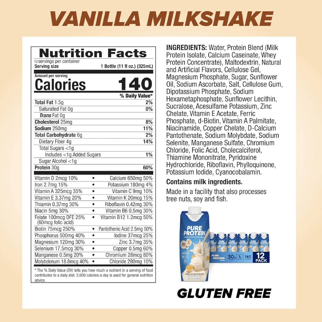 PURE PROTEIN VAINILLA MILKSHAKE