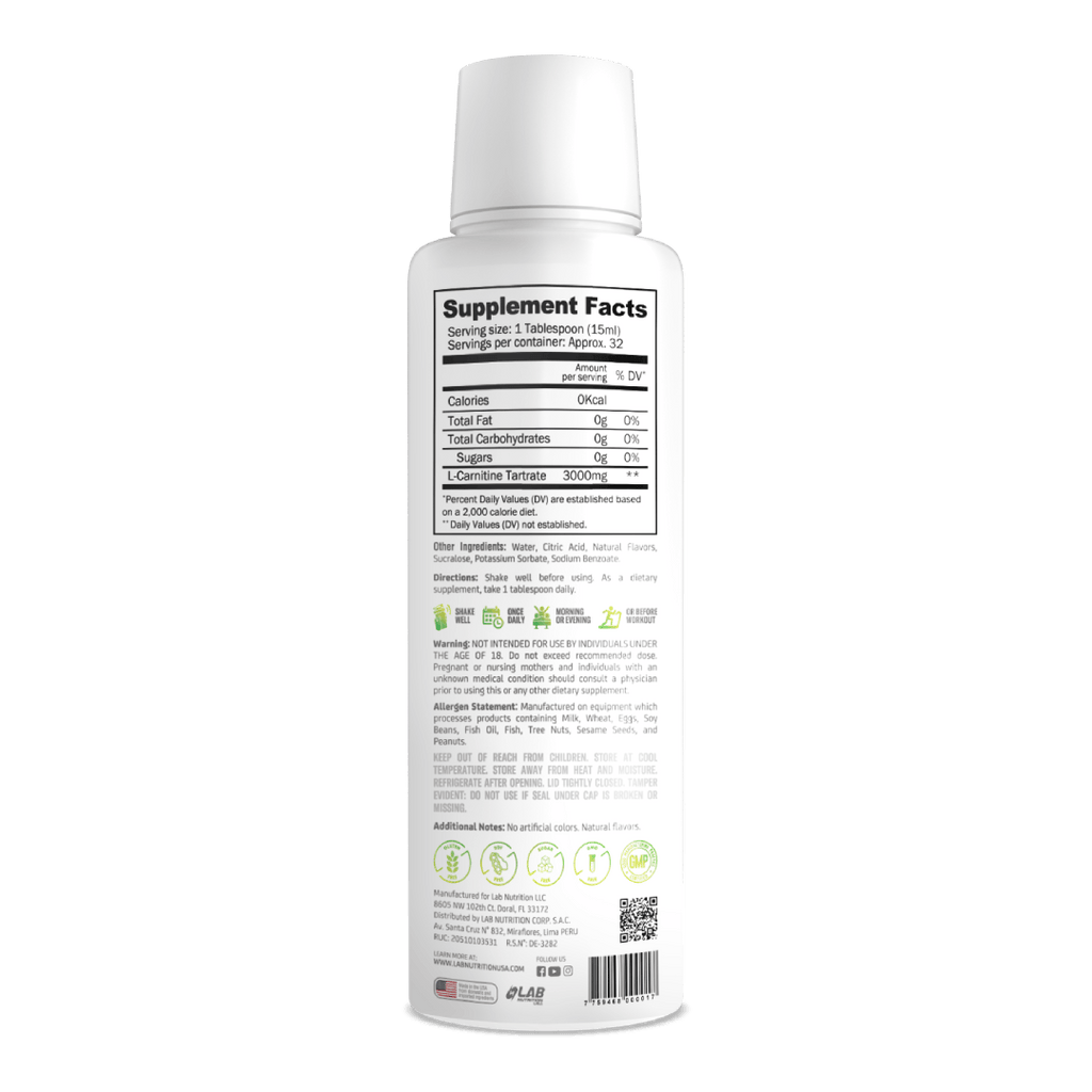 L-CARNITINE 3000 - LEMON LIME 473ML