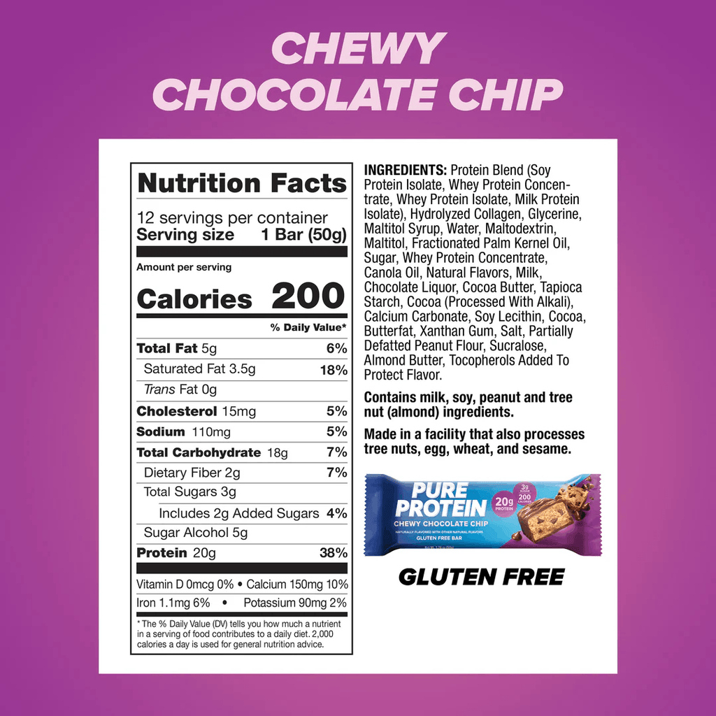 PURE PROTEIN BAR CHEWY CHOCOLATE CHIP
