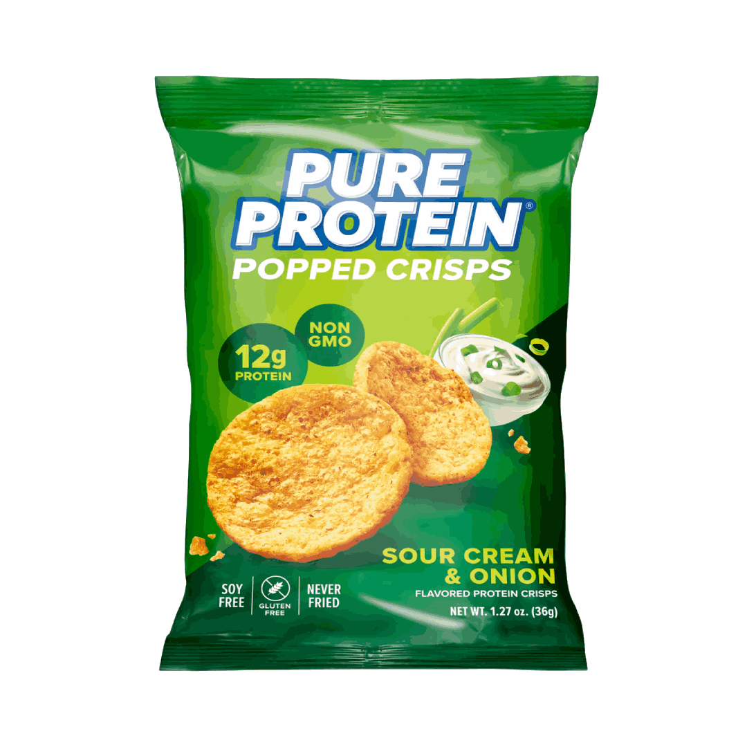 PURE PROTEIN POPPED CRIPS SOUR CREAM & ONION