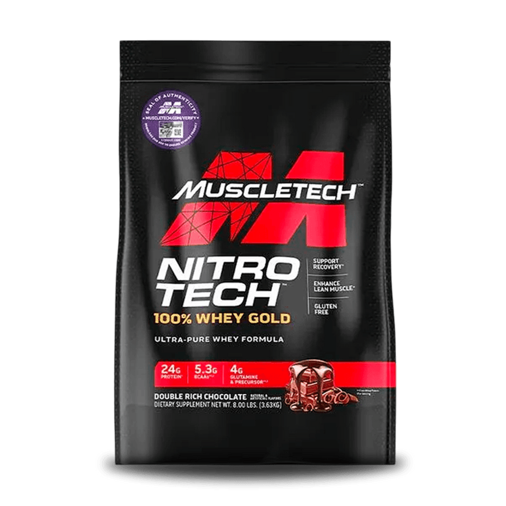 NITRO TECH 100% WHEY GOLD DOUBLE RICH CHOCOLATE 8LB