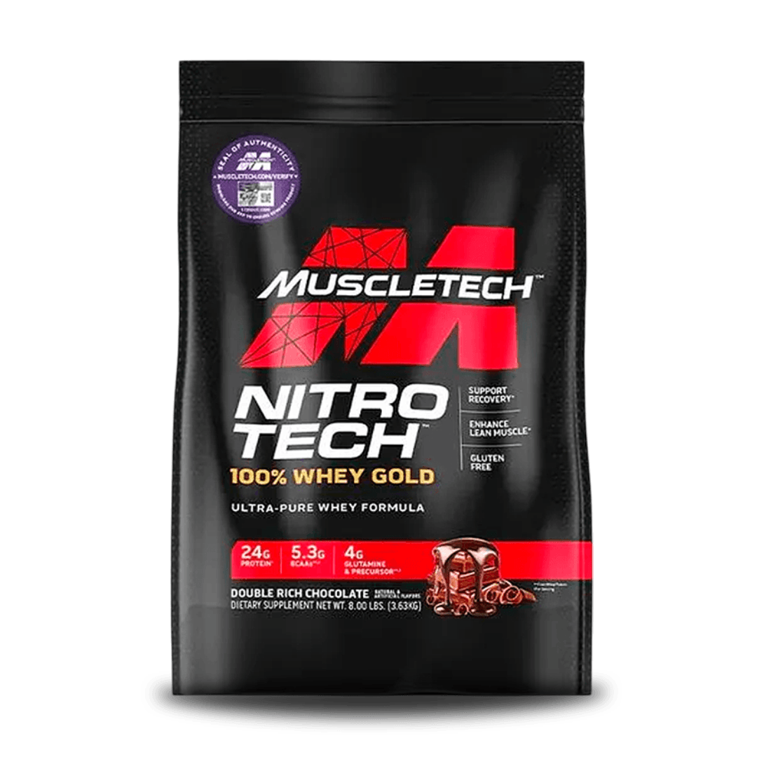 NITRO TECH 100% WHEY GOLD DOUBLE RICH CHOCOLATE 8LB