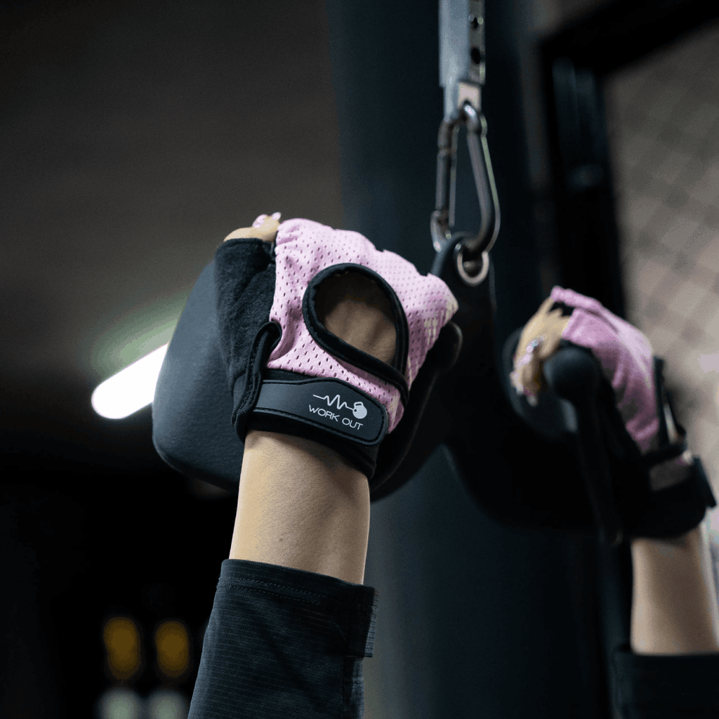 Guantes para entrenar rosados talla M