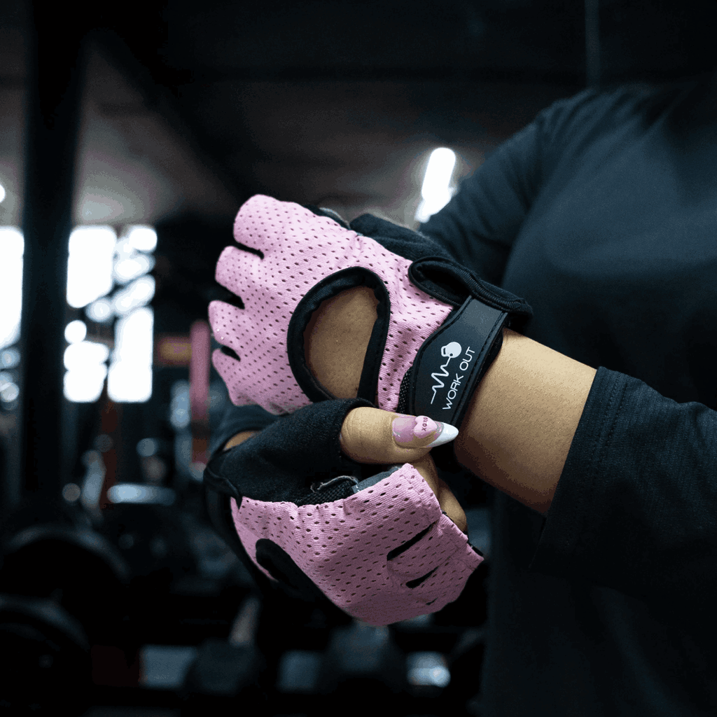 Guantes para entrenar rosados talla M