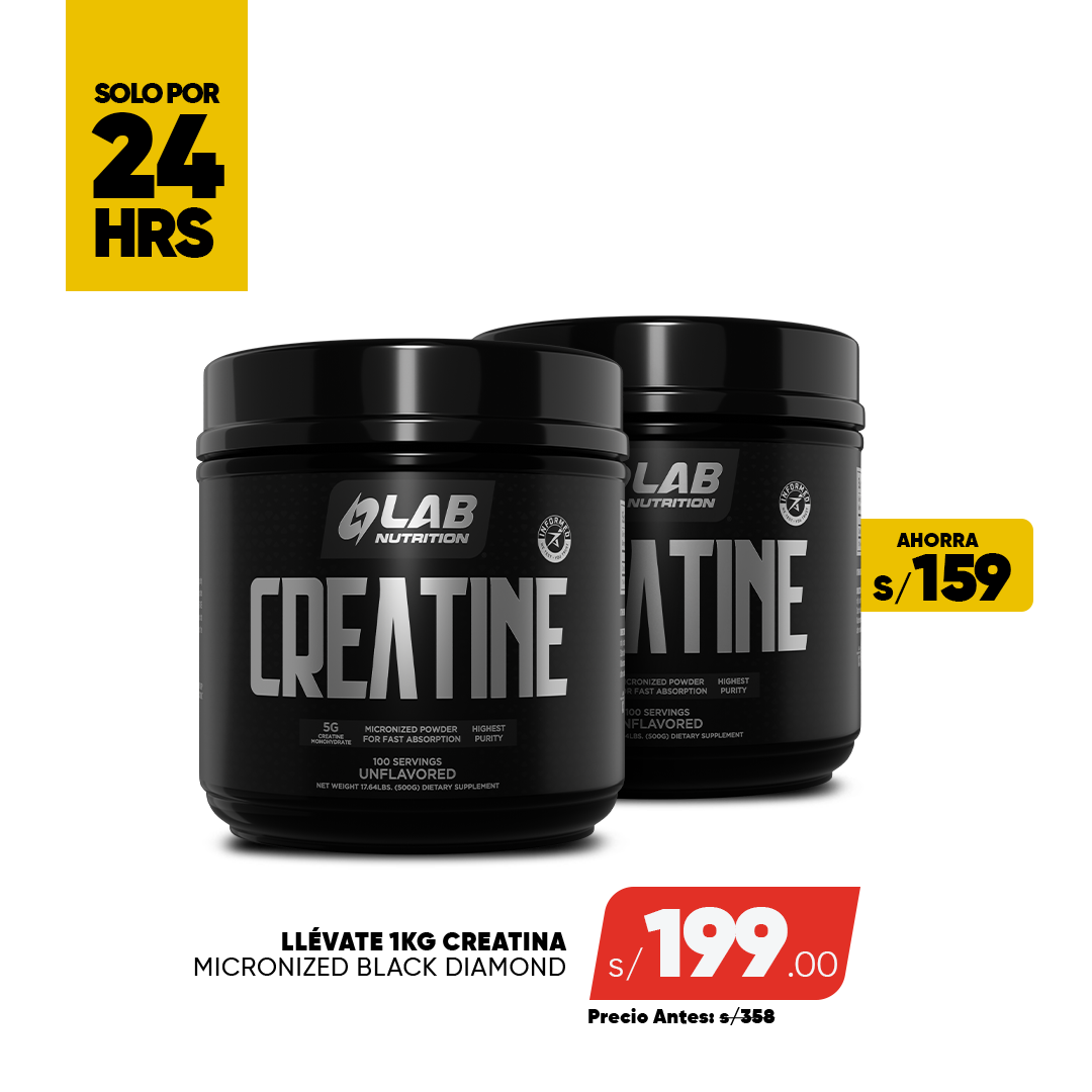 PACK 2 CREATINE BLACK DIAMOND 500G