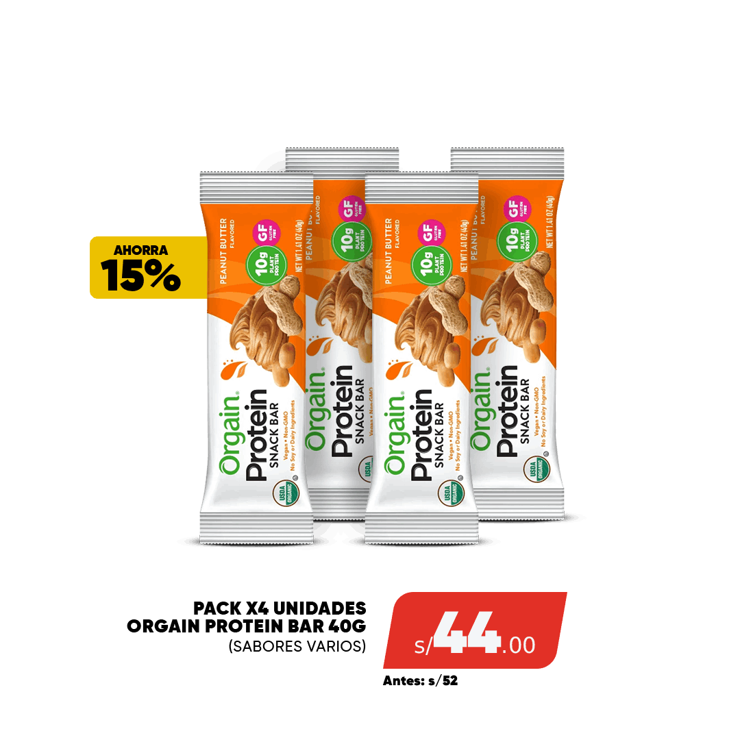 CHECK OUT. PACK X4 ORGAIN BAR