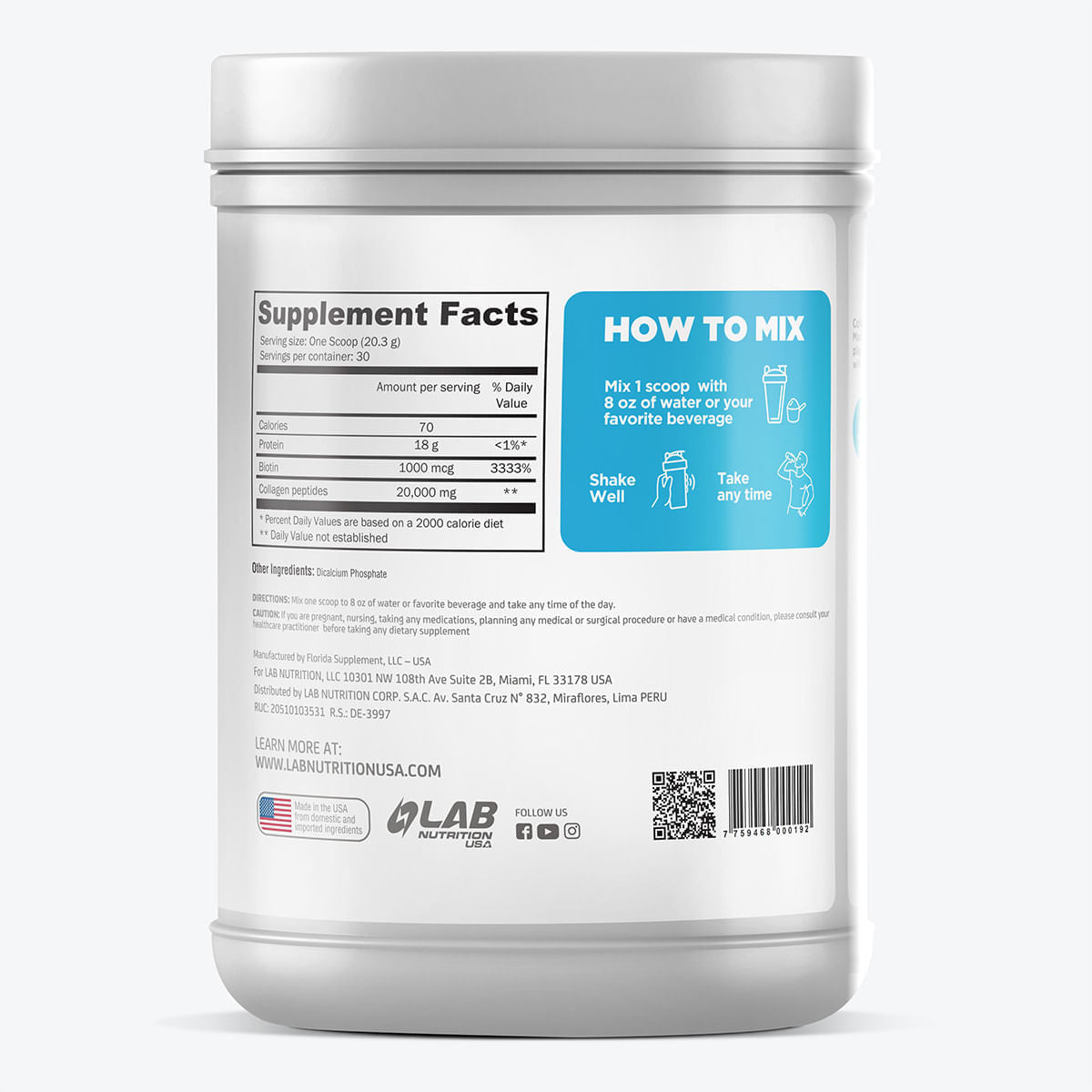 Collagen Peptides Unflavored  30 servings