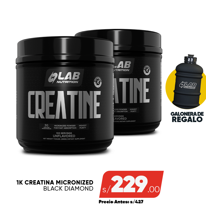 PACK 2 CREATINA BD + GALONERA LAB