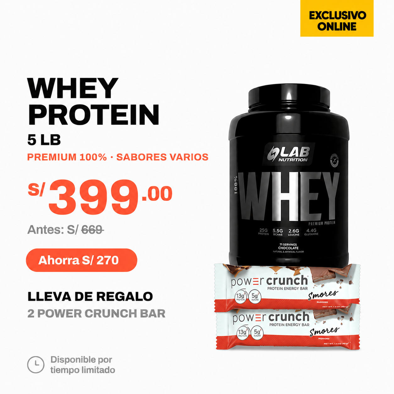 PACK PREMIUM WHEY 5LB + 2 POWER CRUNCH