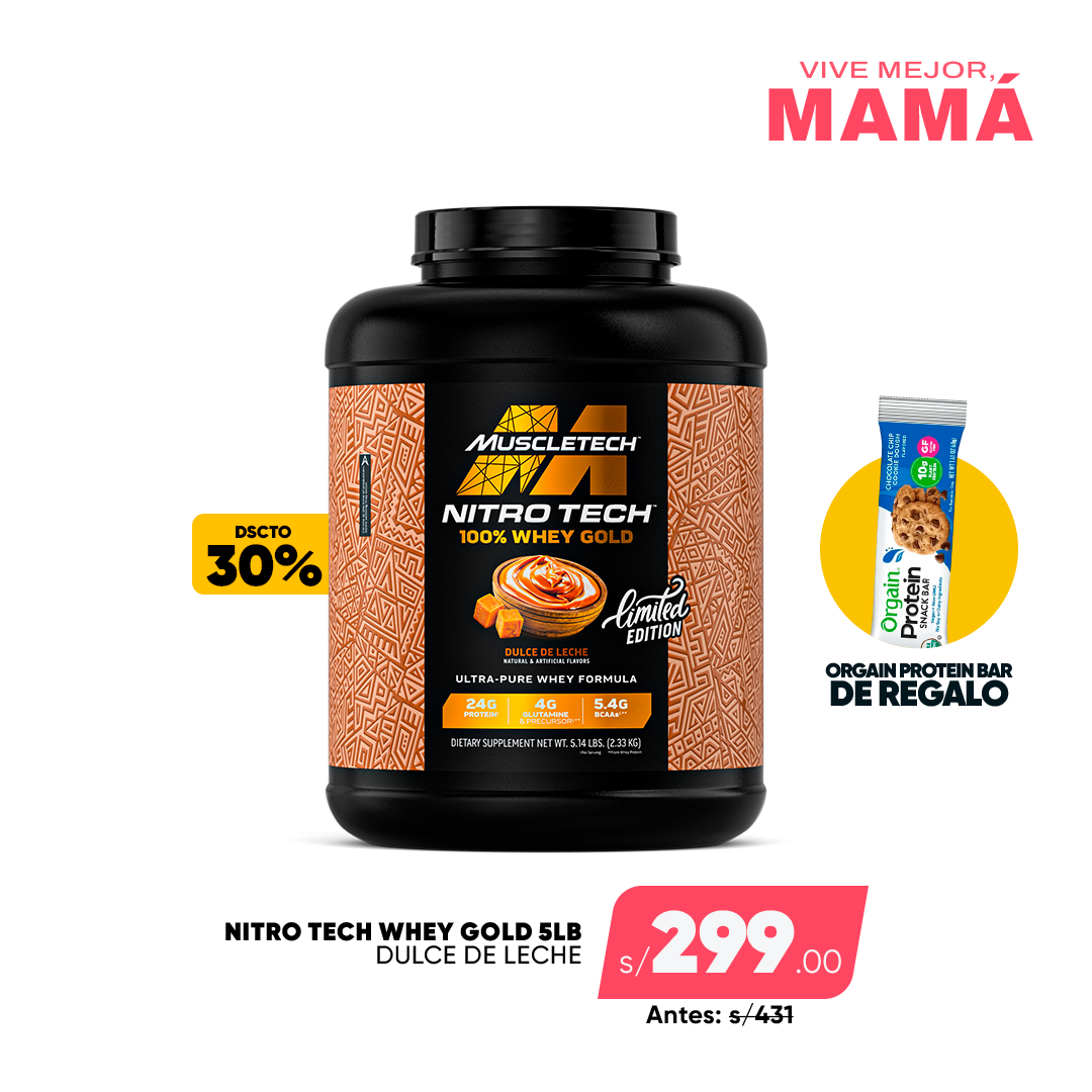 PACK NITRO WHEY GOLD 5LB + BAR ORGAIN REGALO