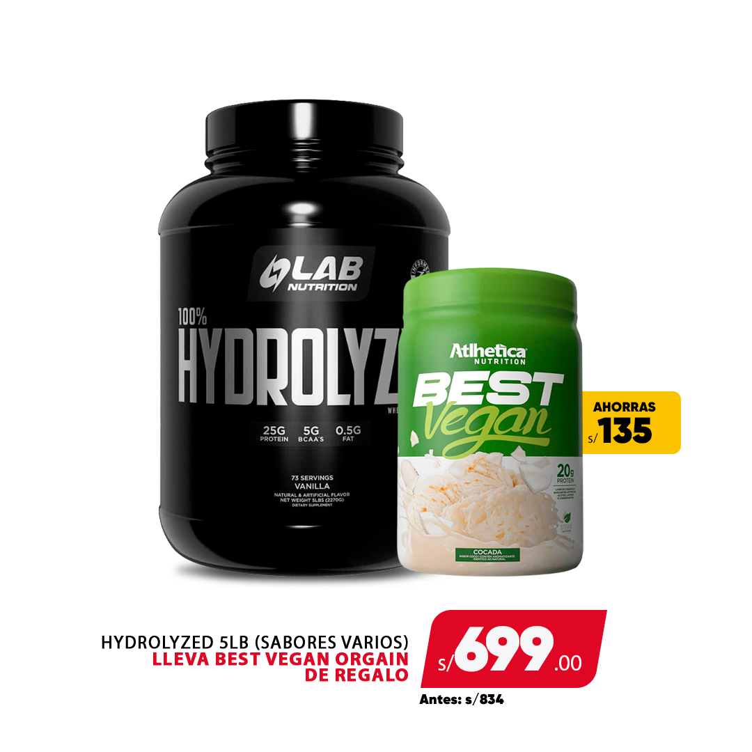 PACK HYDROLYZED 5LB + BEST ORGAIN VEGAN