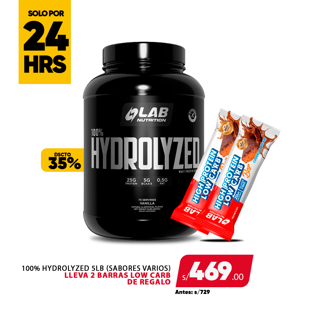 PACK HYDROLYZED 5LB + 2 BAR LOW CARB