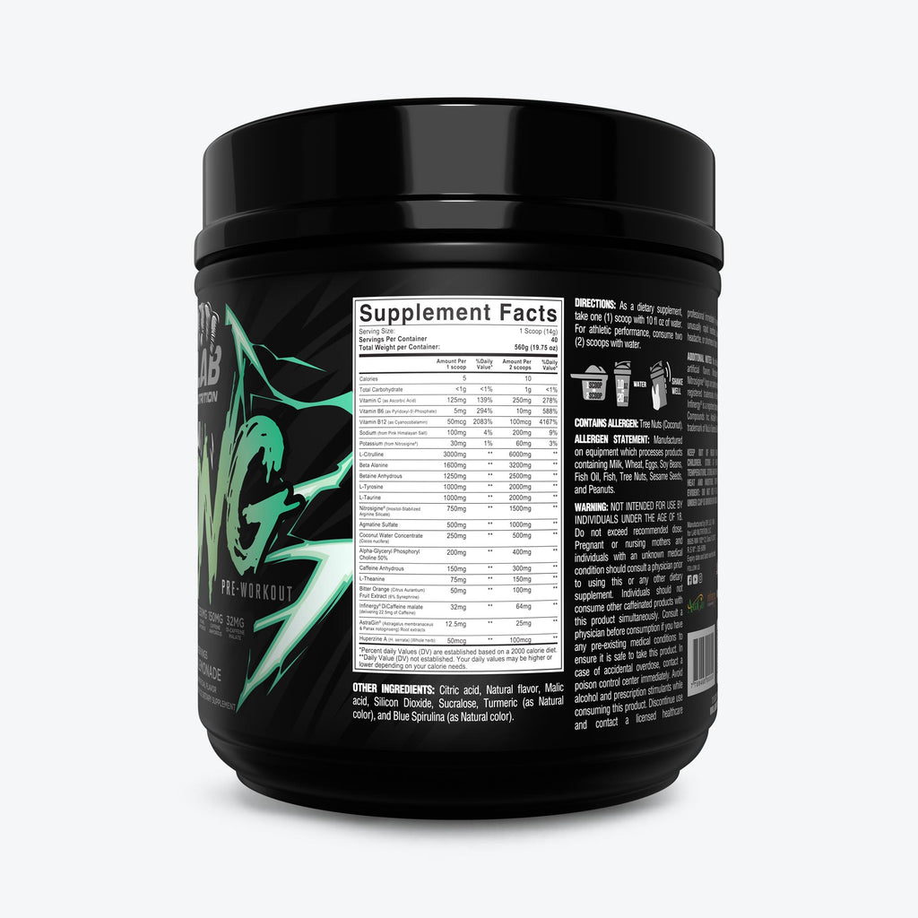 PUMP KONG PRE-WORKOUT GREEN LEMONADE 560G