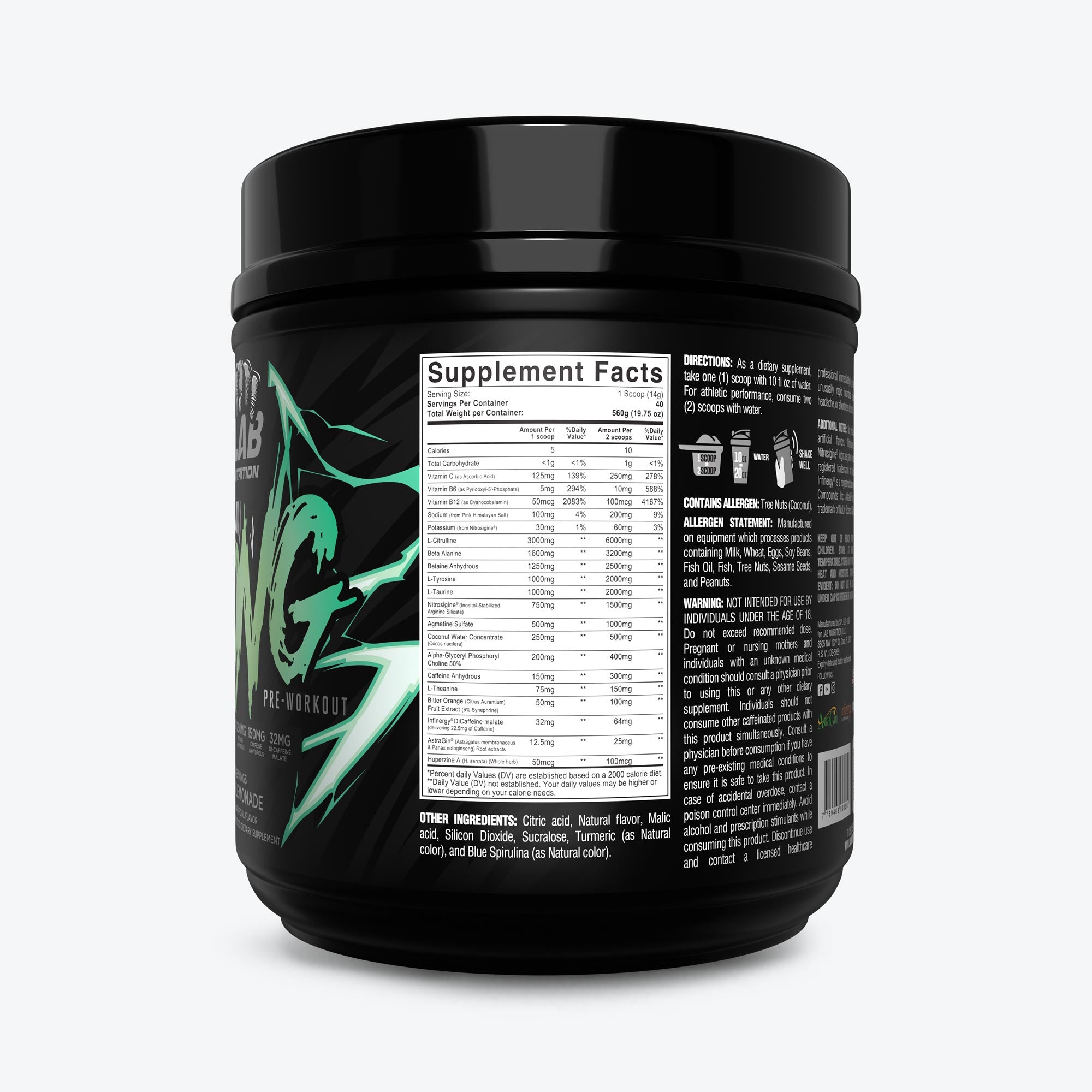 PUMP KONG PRE-WORKOUT GREEN LEMONADE 560G
