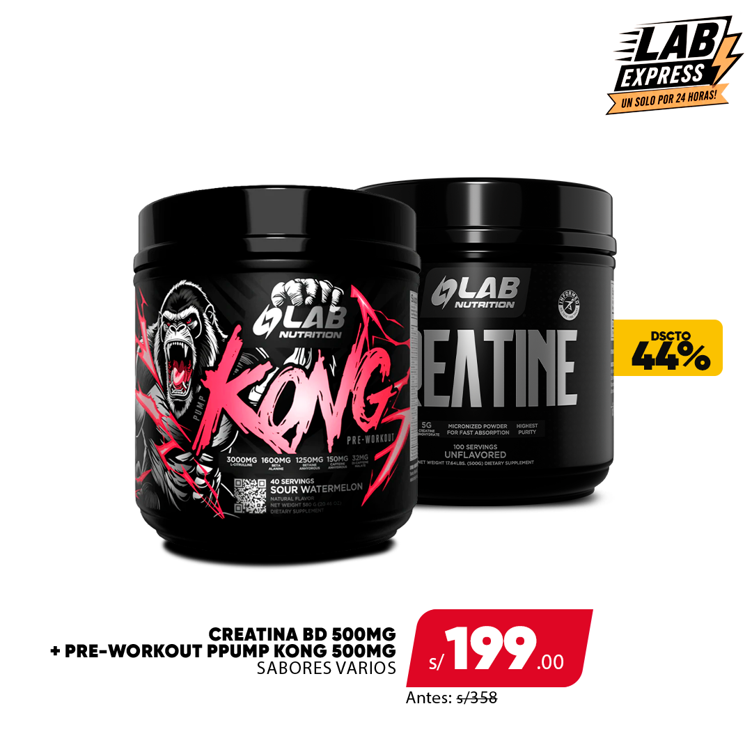 PACK CREATINA 500MG + PUMP KONG 500MG