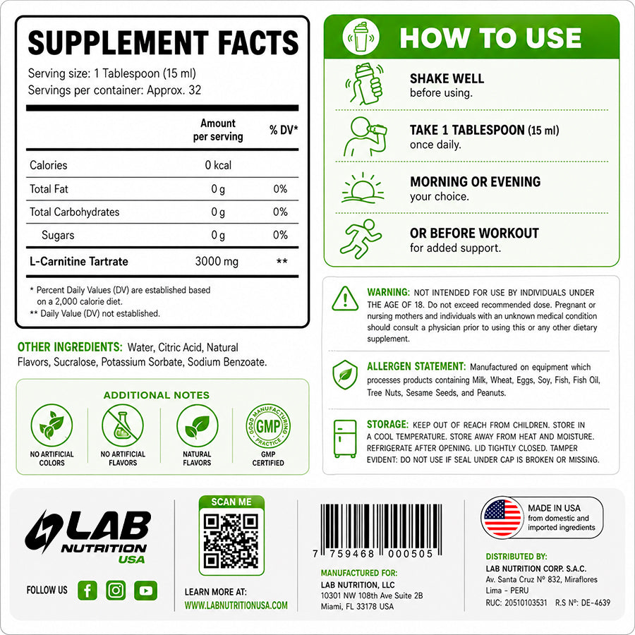 L-CARNITINA TARTRATO 3000MG